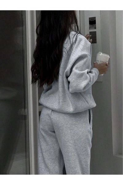 DAXİS Sportwear Company Γυναικείο Σετ Φούτερ - Φούτερ με γιακά και Σετ Jogger