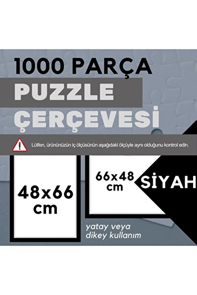 CreaWitch 66x48 cm - Puzzle Çerçevesi  1000 parça Renkli Siyah Kahverengi Altın Beyaz Şeffaf Pvc