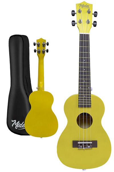 Midex UKX-233YLW Κίτρινο Κονσερτ Ουκαλίλι (Μέθοδος τσάντας κρεμάστρας Pena)