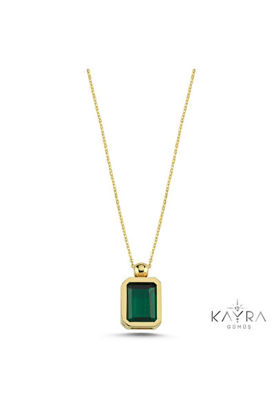 Kayra Mücevher Peridot Taşlı Gümüş Kolye GM02