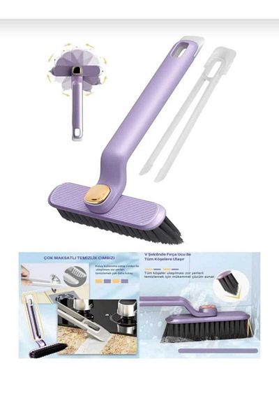 Demirhan Group 360 Degree Rotating Bathroom Toilet Brush - Cleaning Set with Tweezers Attachment