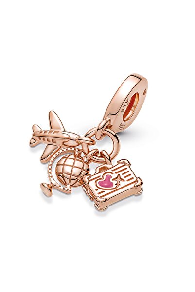 Pandora Uçak, Küre ve Valiz Üçlü Sallantılı Charm