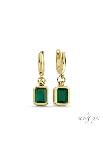 Kayra Mücevher Peridot Taşlı Gümüş Küpe GMKP02