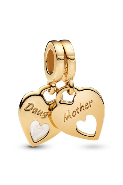 Pandora Çift Kalpli Ayrılabilen Sallantılı Charm