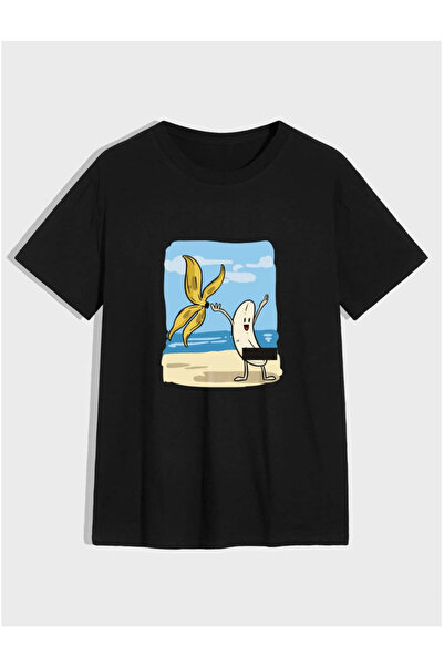 Marco Fresco Tricou unisex cu imprimeu banană peel-off