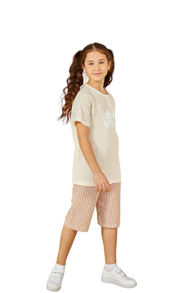 Weweus Devojčička pidžama sa dugmićima u boji krem - 805