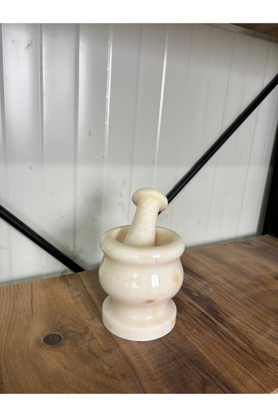 ERŞATIRTAŞ Sarı şık mermer havan sarımsak havanı