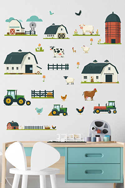 esatoys مجموعة ملصقات لغرفة الأطفال تحت عنوان المزرعة