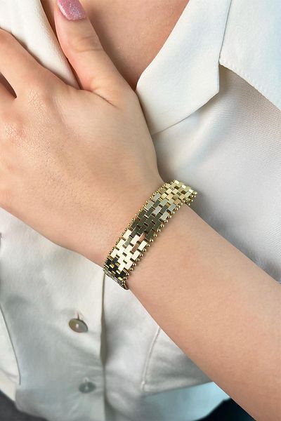 Sose Moda Xuping Gold Wide Bracelet Without Stones