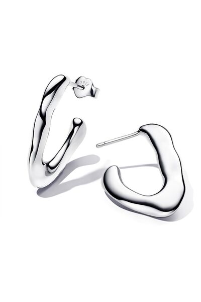 Pandora Doğal V Şekilli Açık Halka Küpeler