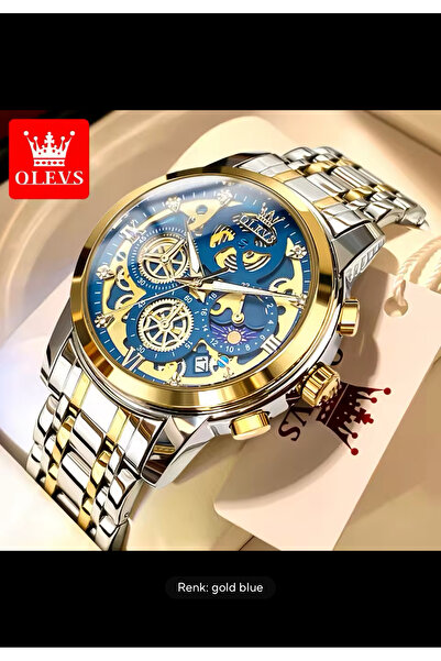 OLEVS YENİ KONSEPT YENİ TASARIM  PASLANMAZ ÇELİK ERKEK KOL SAATİ