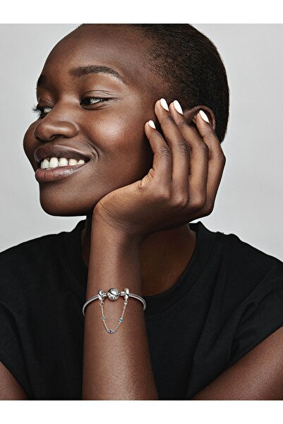 Pandora Üç Mavi Taşlı Güvenlik Zinciri