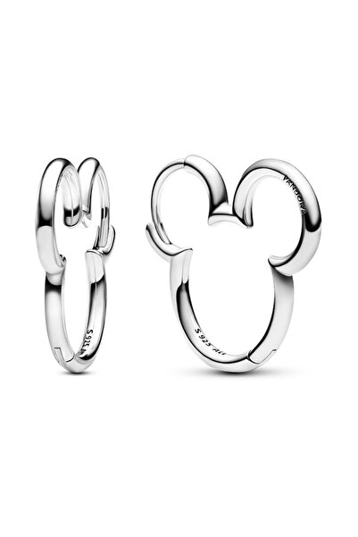 Pandora Disney Mickey Mouse Silüeti Halka Küpeler
