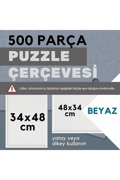 CreaWitch 34X48 cm - Puzzle Frame - 500 Pieces Color Black Brown Gold White Platinum Clear Pvc