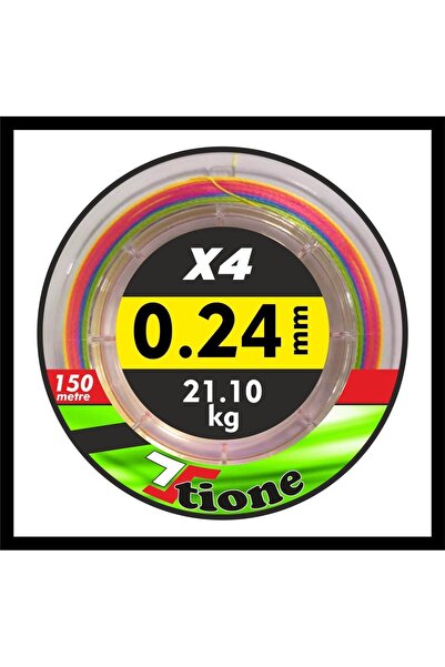 TİONE Tione Ipek Misine Braıd 4 Kat 150 Metre Multicolor 0.24 Mm 21.1 Kg Çekerli