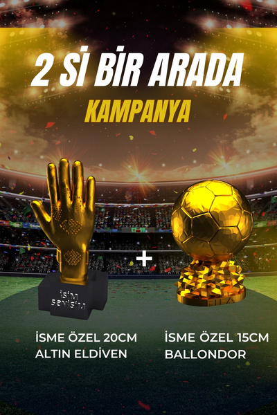 UĞUR MOBİLYA İSME ÖZEL ALTIN ELDİVEN 20CM BALLON DOR 15CM