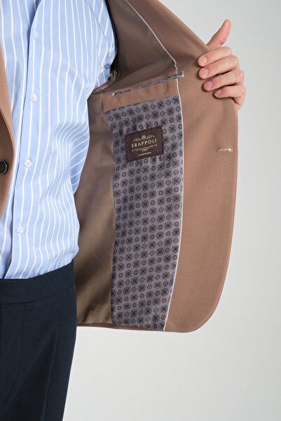 Frappoli Baselna Men's Mink Stretching Lycra Fabric Fully Lined Slim Fit Mono Collar Slim Fit Blazer Jacket