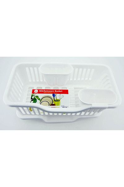 SAFA Dish drying rack with cutlery holder, made of durable plastic material, 44x30.5x19.5 CM