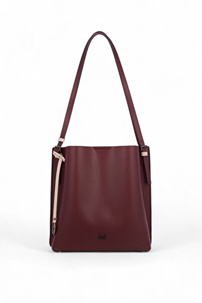 Bilik Deri Bordo Kadın Omuz Çantası BLKF DOUBLE