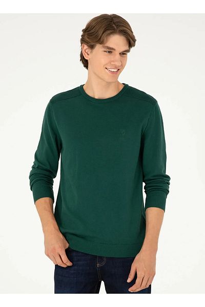 U.S. Polo Assn. Pulover clasic pentru bărbați, verde, slim fit - 1920992   DMLS