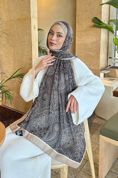 lamelif.com Βαμβακερό σάλι με ρετρό σχέδιο