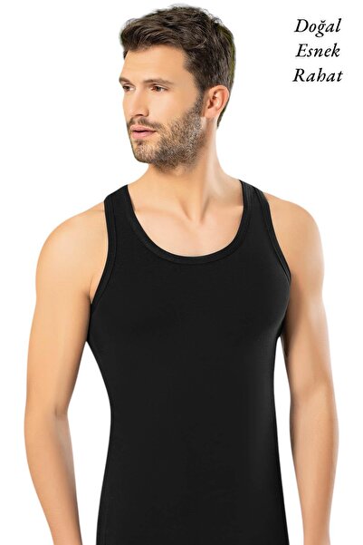 ERDEM İÇ GİYİM Weweus Μαύρο Ανδρικό Σούπερ Λεπτό Φυσικό Μπαμπού Luxury Sportsman Singlet 1115