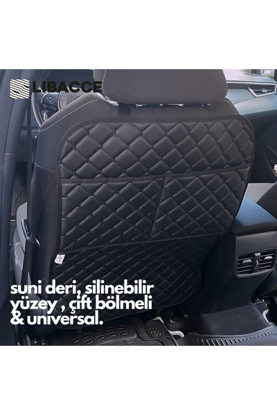 Libacce Industrial Products غطاء حماية لمقعد السيارة من الجلد الصناعي مبطن 2 قطعة