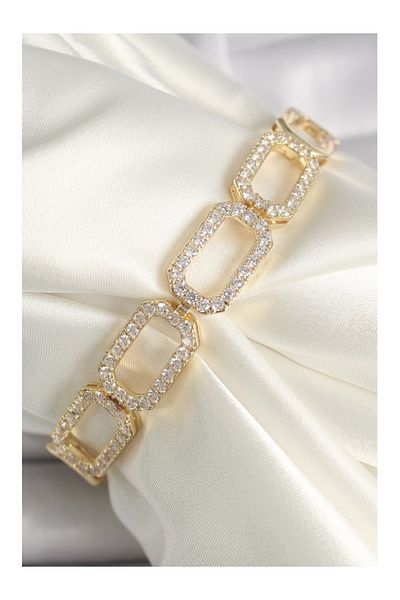 Clariss Brass Gold Color Zircon Stone Chain Model Xuping Vip Exclusive Series Bracelet