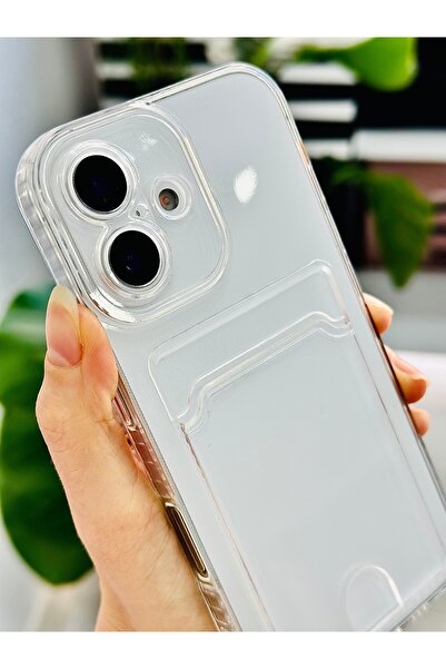 Go Aksesuar Iphone 16 Uyumlu Kartlıklı  Darbe Önleyici Esnek Silikon Şeffaf K...