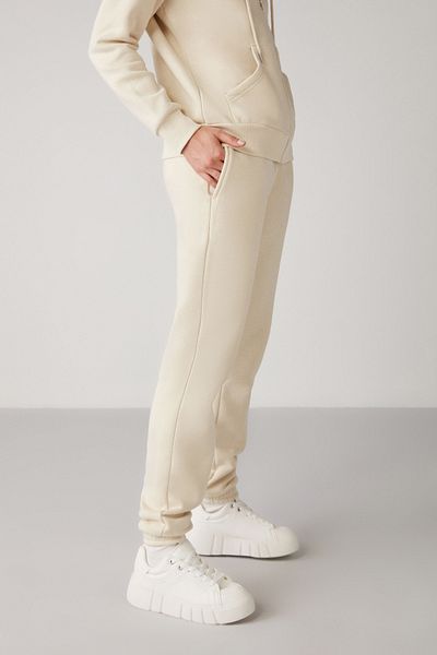GRIMELANGE Marıtza Damen – Relaxed Vanilla-Jogginghose mit Fleece, 100 % Bio-Baumwolle, elastische Taille