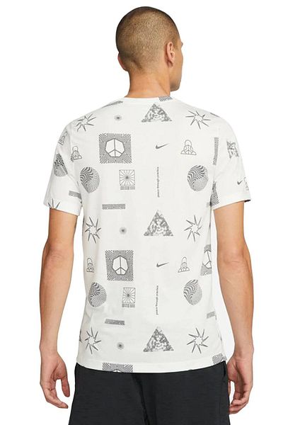 Nike Dri Fit Yoga Soft Tee Λευκό με στάμπα Λεπτό μαλακό ανδρικό μπλουζάκι λευκό
