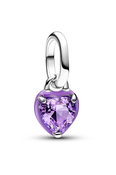 Pandora ME Mor Çakra Kalp Mini Sallantılı Charm