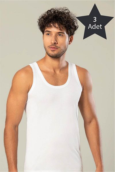 ERDEM İÇ GİYİM Erdem 3-Piece White Gold Modal Undershirt 15503