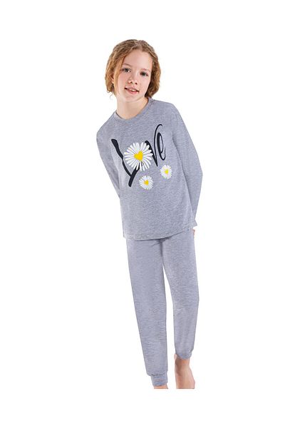 ERDEM İÇ GİYİM Weweus Girl's Gray Pajama Set - 3747