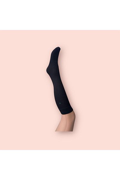 Daymod Rena 80 Den Black Striped Knee-Length Women's Socks