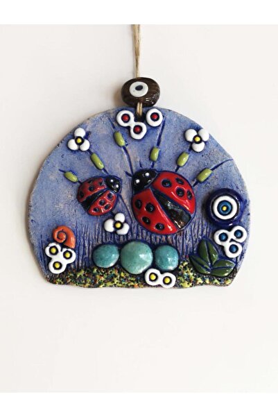 SUME Özel Tasarım Uğurböceği Nazarlık Seramik Duvar Süsü