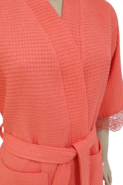 AİRYCOT Lace Pique Bathrobe Women's Dressing Gown