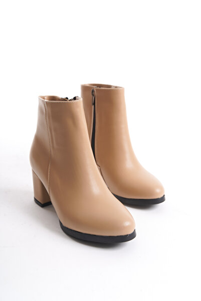 marinarosse Γυναικείες κοντές μπότες Liva Nud Skin με ίσιο τακούνι