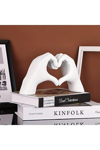 SUME Dekoratif Modern İskandinav Tarz Kalp El Heykel Ev Dekorasyon Aşk Sevgil...