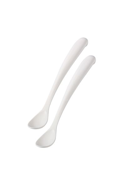 Mamajoo Ergonomic Feeding Spoon & Storage Box, White, 6 Months, Set of Two