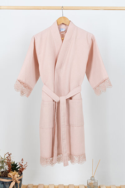 AİRYCOT Lace Pique Bathrobe Women's Dressing Gown