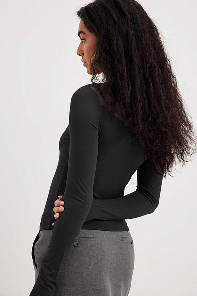 Madmext Geräucherter Basic-Damen-Body mit U-Boot-Ausschnitt MG1997
