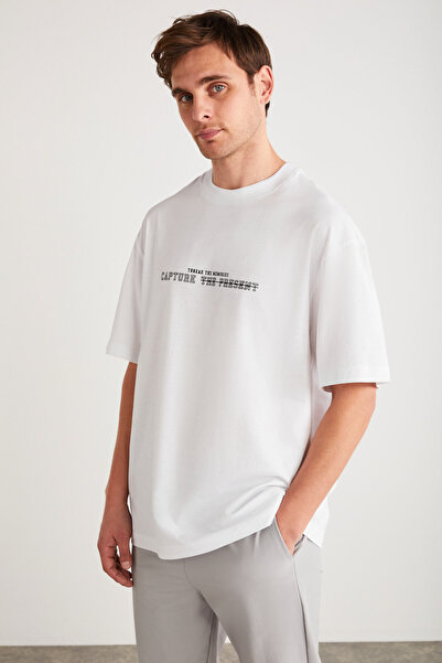 GRIMELANGE OKLAHOMA Ανδρικό κοντομάνικο μπλουζάκι από 100% βαμβάκι μπροστά