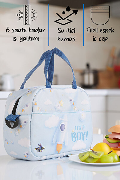 GIMOSA Kids Thermal Insulated Waterproof Thermal Bag, Meal Carry Bag, Lunch B...