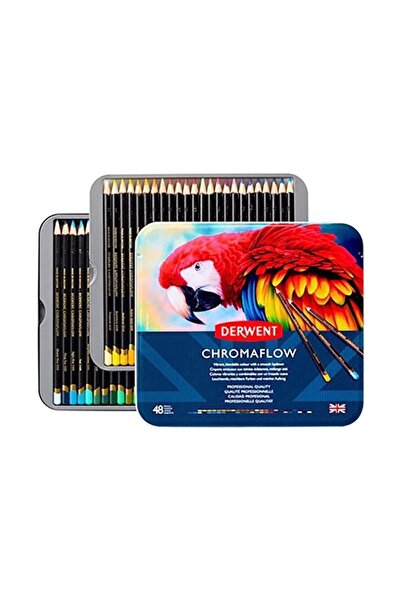 Derwent Chromaflow Kuruboya Kalem Seti 48 Renk Teneke Kutu