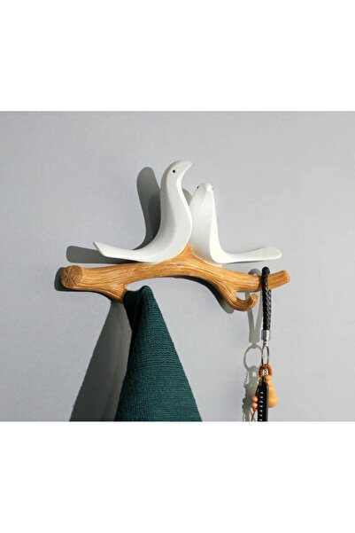 SUME Dekoratif Ikili Kuş Modern Duvar Askılık Dekoru Dal Üstünde Kuş Duvar De...