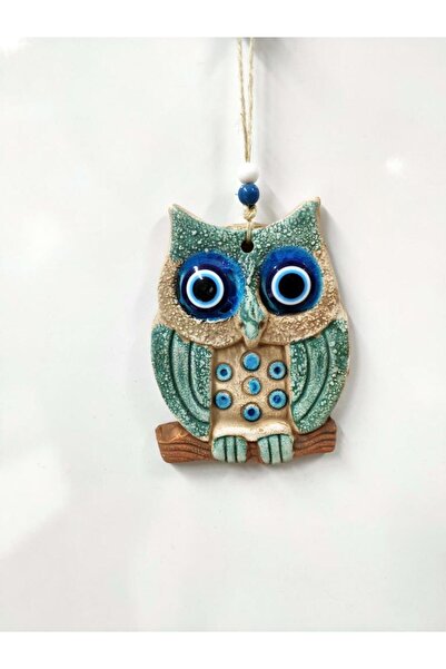 SUME Seramik Mini Baykuş Dekoratif Duvar Süsü 11x14 cm