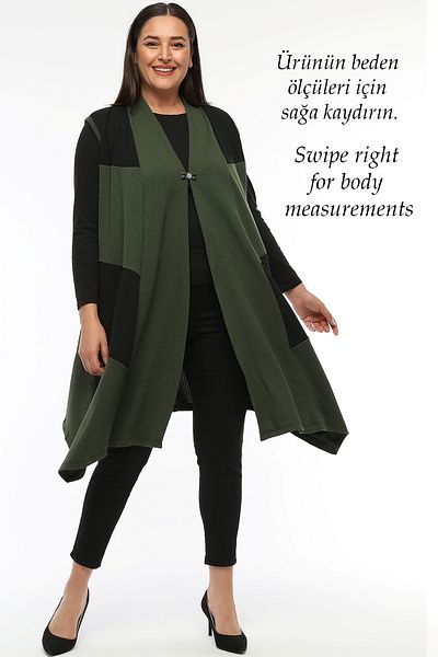 Laden Large Size Women's Draped High Quality Seasonal Knitted Mother Asymmetrical Vest