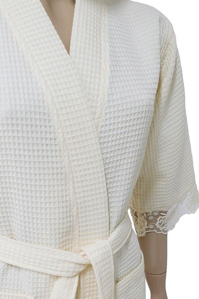 AİRYCOT Lace Pique Bathrobe Women's Dressing Gown