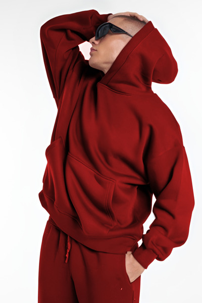 YAKAMEL Ανδρικό σετ φόρμας Trend 3 από βαμβάκι, υπερμεγέθη, χωρίς στάμπα, με ...